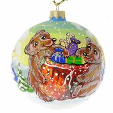 "Christmas Presents" Hand Painted Christmas Ball. Made in Ukraine.