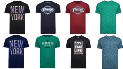 KAM Mens Big Size Pure Cotton Printed Tee Shirts in Size 2XL to 8XL, 8 Options