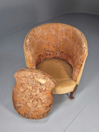 Vintage Danish Art Deco Tub Chair Gold Moquette Upholstery 1920s EB9055 VCLO - Picture 7 of 18