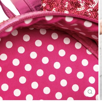 Loungefly Disney Minnie Mouse Sequin Magenta Mini Backpack  display picture 3