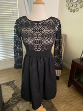 Eliza J black & nude lace cocktail dress size 0P