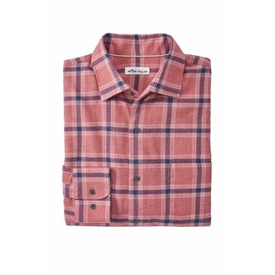 Peter Millar Mountainside Button Up Shirt Mens Large Red Blue Blooming Dahlia