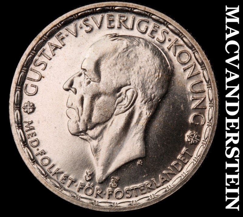Sweden: 1949-TS Silver One Krona - Choice Gem Brilliant Unc  Proof-Like  #M665