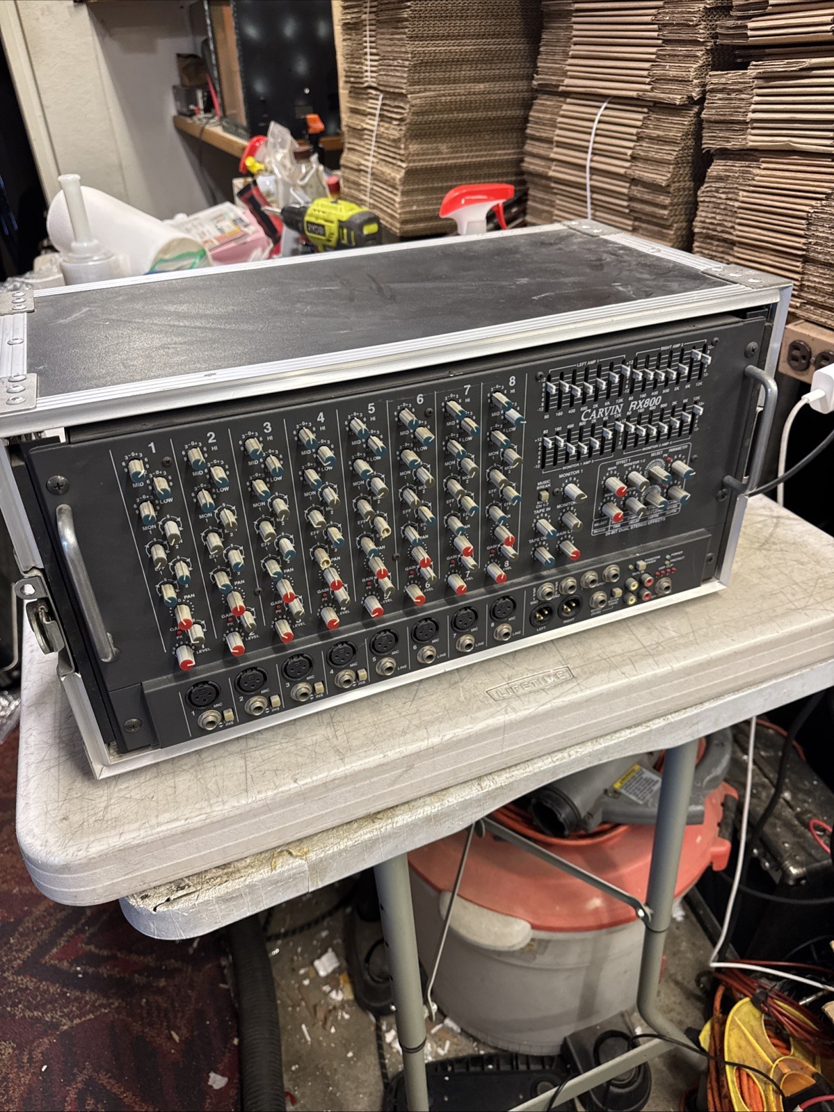 Professional Carvin RX-800 8-Channel Power Mixer - Tested w/ rack Case