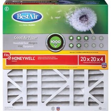 BestAir 20 In. x 20 In. x 4 In.  MERV 8 Deep Pleat Furnace Filter BestAir