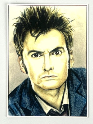 Wu Wei Limited Edition Art Card David Tennant Doctor Who 1/20 Giclee Repro
