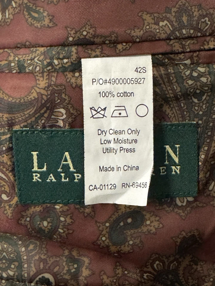 Ralph Lauren Corduroy Blazer Sport Coat Jacket Size 42S Short - Image 4 of 4