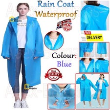 Langer Regenmantel Poncho Kapuze Wasserdicht Erwachsene Wiederverwendbar Camping Outdoor Regenmantel