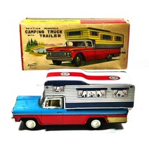 RARE Kyoei Japan  1960's Tinplate "Camping Truck", friction in Original Box 