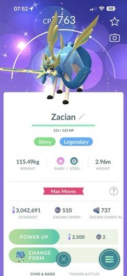 Pokémon Trade Go- Shiny Crowned Zacian