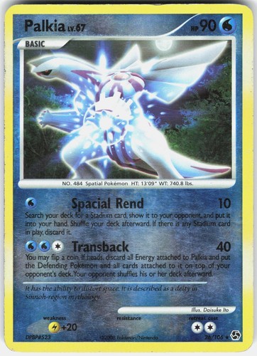 Palkia 26/106 Rare Great Encounters Pokemon Reverse Holo Moderately Played