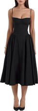 HOUSE OF CB Samaria Underwire Fit & Flare Cocktail black Dress Size M NEW