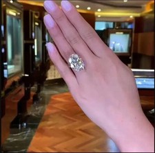 5CT Oval Cut Lab-Created Diamond Solitaire Engagement Ring 14K White Gold Plated