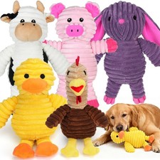 Dog Toys, 5 Pack, Plush Dog Squeaky Toys, Assortment Value Bundle Animal Pet ...