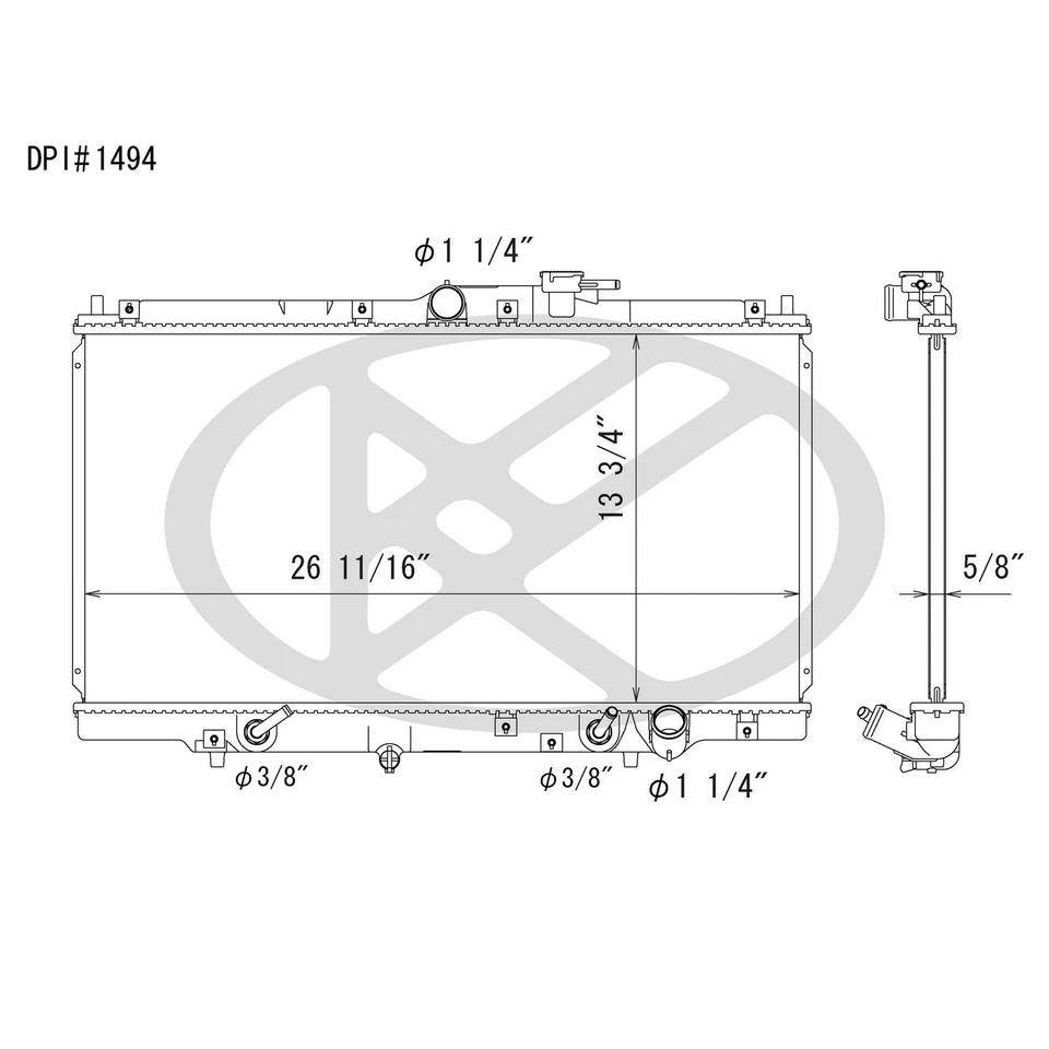 Radiador Koyorad A1494 para 94-01 Acura Honda Accord CL Prelude Foto 2 de 4