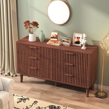 Kommode mit 6 Schubladen Sideboard Schrank Walnuss Komodenschrank 100x34x73cm