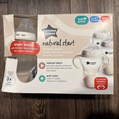 Tommee Tippee 3x 11oz Natural Start With 1 bottle Handle Included