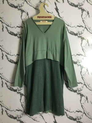cocon.commerz PRIVATSACHEN HOLZEIT Kleid aus weichem Materialmix in grün Gr. 2
