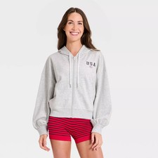 Women's French Terry Full Zip Americana Sweatshirt - All In Motion Light