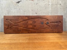 Vintage Dansk Designs IHQ Teak End Grain Fish Carving Board Denmark Quistgaard 2