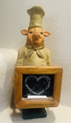 Pig Chef Figure With Chalkboard, 1990s, World Bazaar Inc.