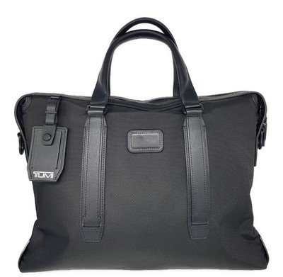 TUMI Jarvis Briefcase Black Nylon Leather Men Business Handbag