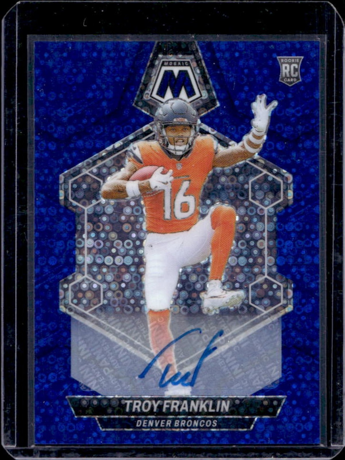 Troy Franklin Panini Mosaic #378 Autograph-Blue No Huddle