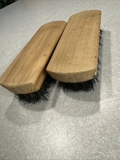 2 Vintage Horsehair  Natural Bristles/wood Shoe Shine Brush Buffer   Boots