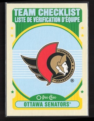 2021-22 O-Pee-Chee #571 Ottawa Senators Retro Team Checklist