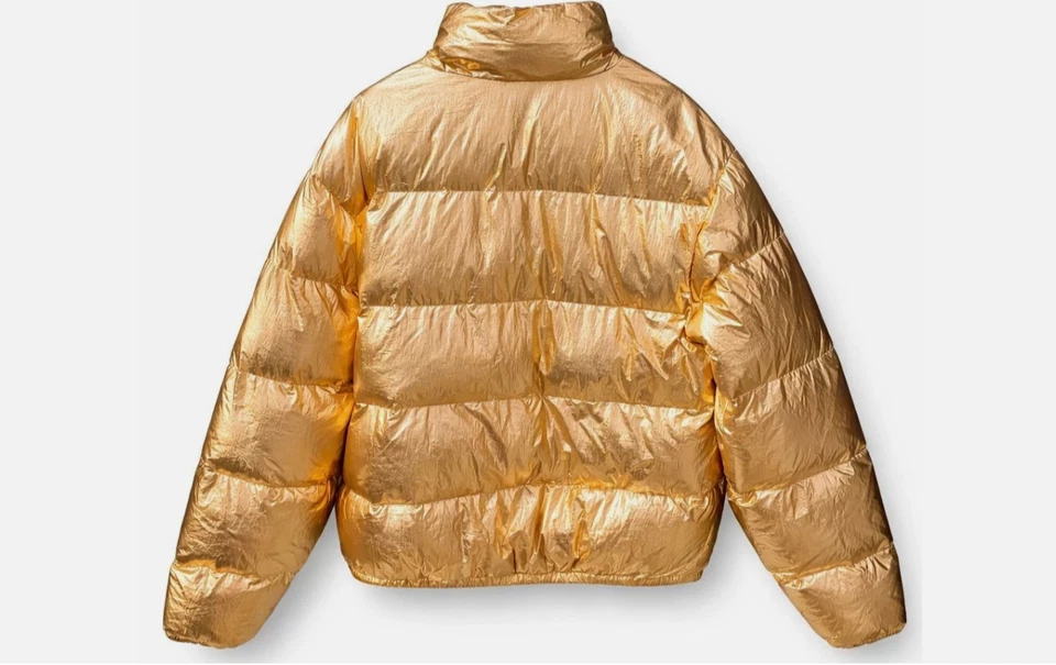 Chaqueta acolchada dorada metálica American Apparel unisex talla M - Imagen 3 de 4