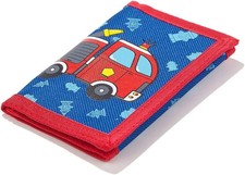 Firetruck Cartoon Trifold Kids Wallet with RFID Protection  Coin Pocket