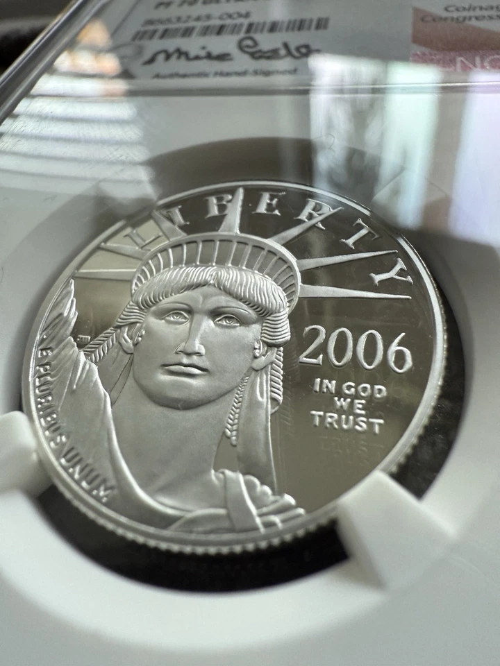 2006-W $50 American Platinum Eagle NGC PF70 Ultra Cameo Mike Castle Signed - Image 2 of 4