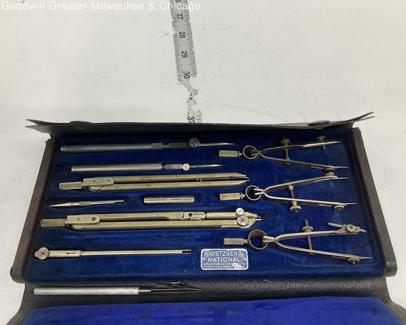 Vintage Dietzgen " National " Drawing and Drafting Instrument Set