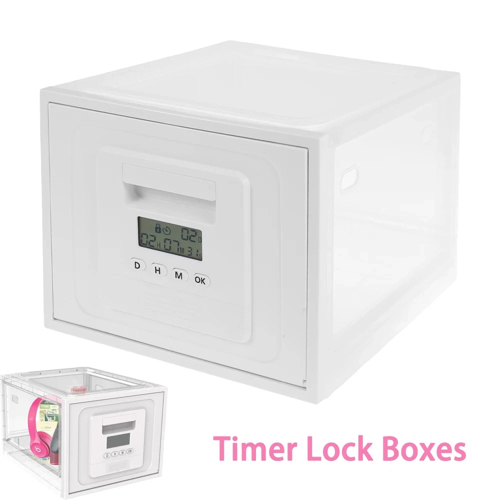 Timer Lock Boxes anti Dust Lockable Storage Box Large Capacity Snack Storage