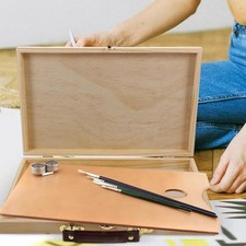 Art Supply Organizer Compact Portable Handheld Supplies Sturdy Wood Tool Box