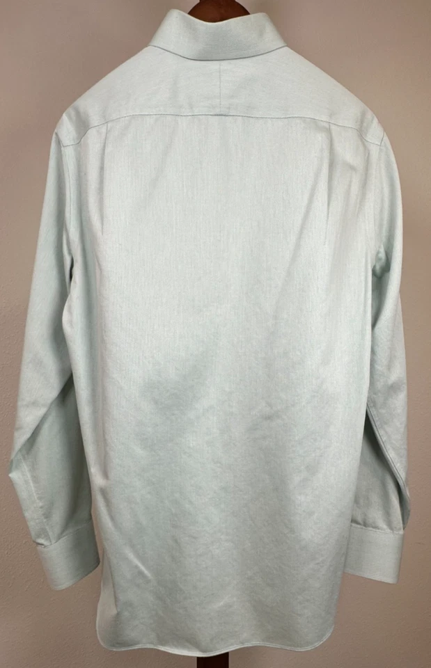 Charles Tyrwhitt 修身非铁性正装衬衫 15.5 34 完好绿色纹理 — 第 2/4 张图片