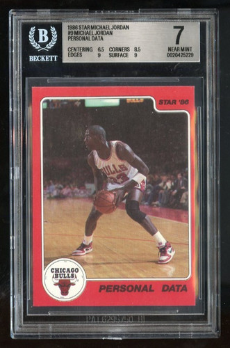1986 Star Michael Jordan #9 Personal Data BGS 7 NM