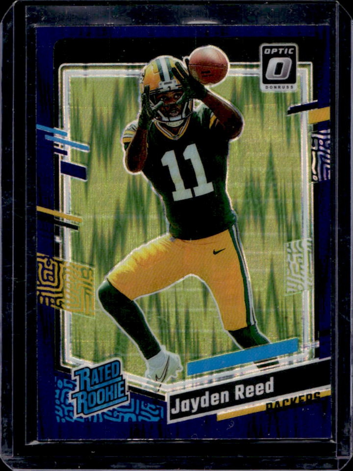 2023 Donruss Optic Jayden Reed Purple Shock Prizm Rated Rookie #239 Packers
