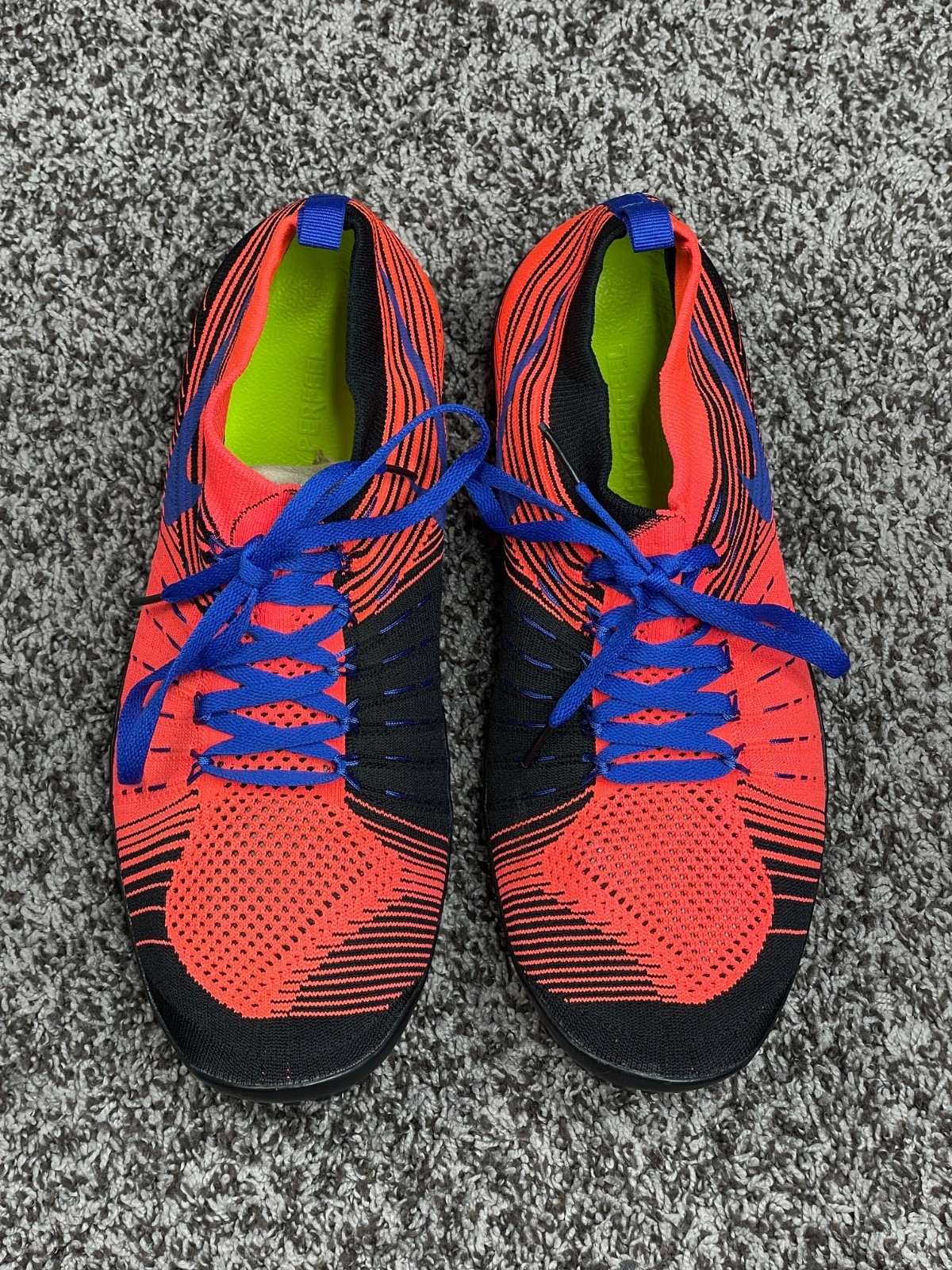 Nike Free HyperFeel Flyknit Red Blue Blk Men Sz 11.5us NEW 638073 640 RARE image 5