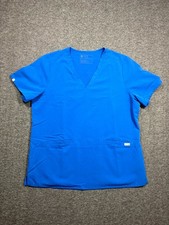 FIGS Technical Collection Casma Scrub Top Womens XL Royal Blue Medical Nursing