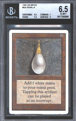 Magic MTG Unlimited Mox Pearl BGS 6.5 (8.5, 7, 6.5, 6) LIGHTLY
