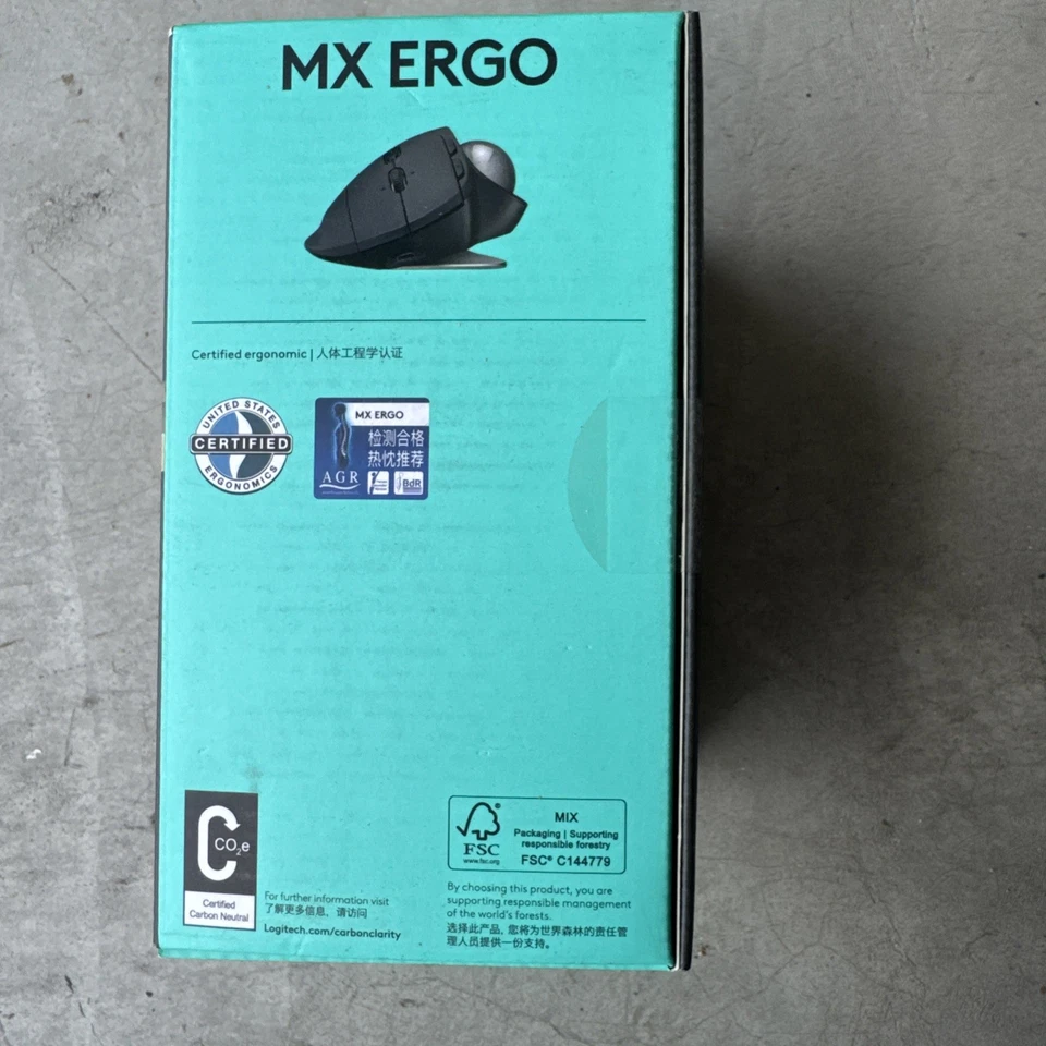 Logi Logitech MX Ergo M-R0065 Trackball Mouse Tilt Plate Gaming* NO DONGLE* J41 - Image 4 of 4