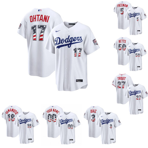 NWT Dodgers 250 Fourth of July Home Stitched Jersey Men (S-5XL)