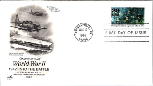 S07-9255, WWII 1942, CORREGIDOR FALLS TO JAPANESE, ARTCRAFT FIRST DAY COVER
