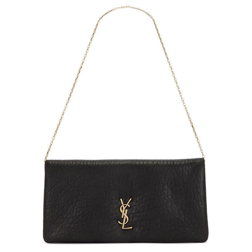 Saint Laurent Calypso mini borsa a tracolla con logo oro nera 125048307