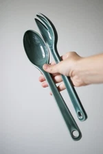 Russel Wright Steubenville American Modern MCM Seafoam Serving Spoon Fork Set
