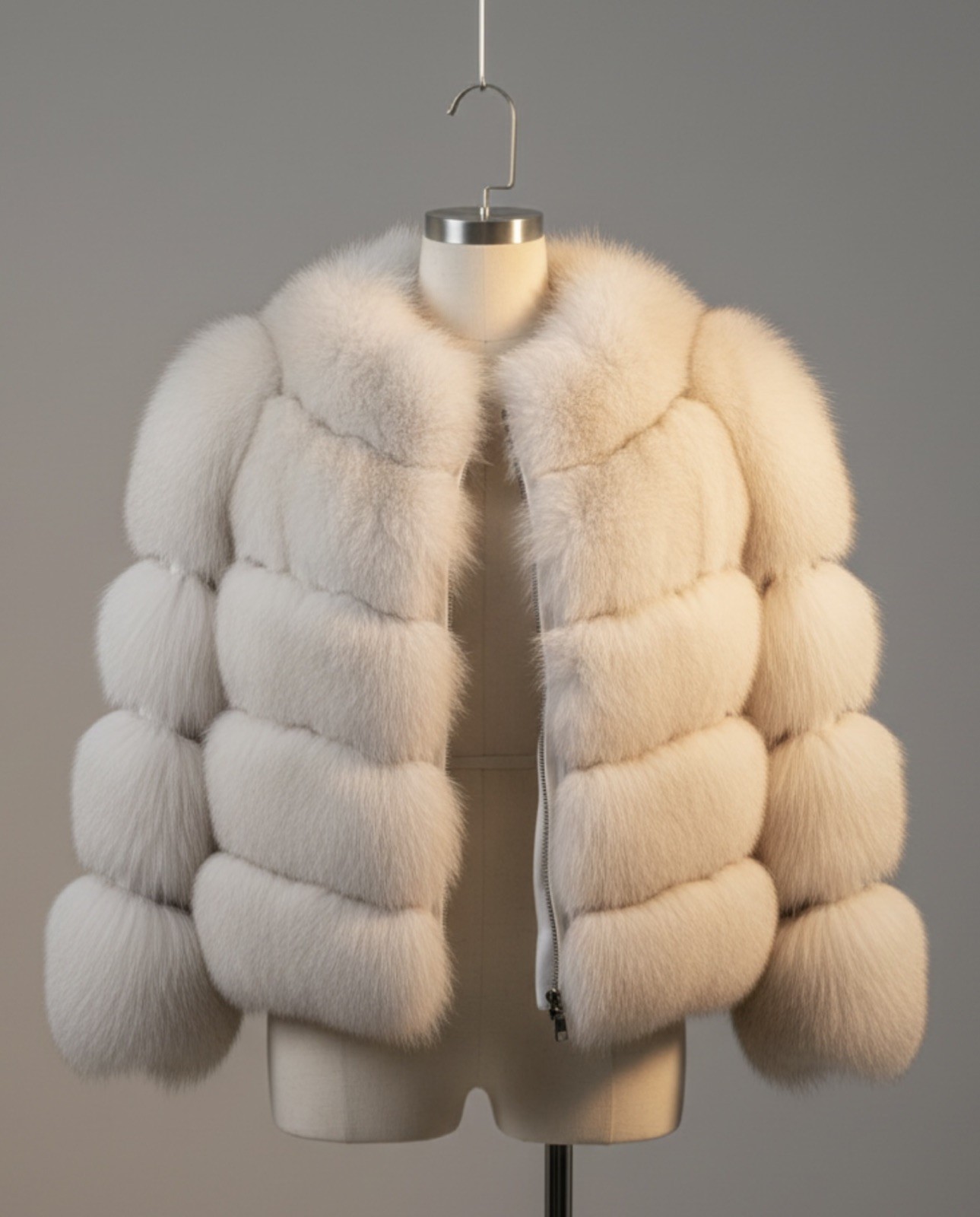 Blue Fox Short Fur Coat Women's