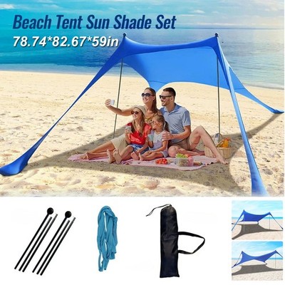 Beach Shade, UPF50+ Portable Beach Shade Tent, Beach Shade Canopy w/Sandbag