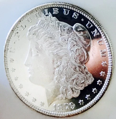 1879 S MORGAN HUGE CAMEO! DMPL! BLACK & WHITE! MS++++++INSAME SPECIMEN NR #64510