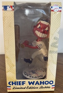 2012 CLEVELAND INDIANS 1975 LIMITED ED. CHIEF WAHOO MASCOT BOBBLEHEAD W/BOX READ